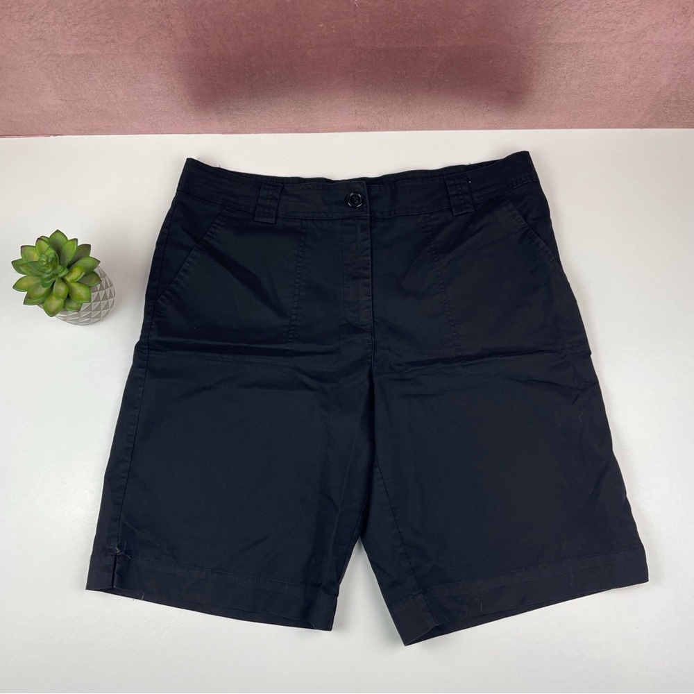 White Stag Solid Black Shorts Women Size 12